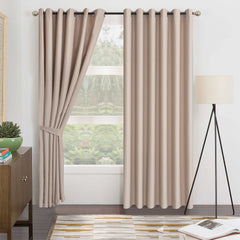 THERMAL BLACKOUT WINDOW CURTAINS EYELET RING TOP WITH TIE BACKS BLOCKS SUNLIGHT