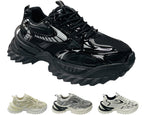 Chunky Sole Lace Up Mesh Sports Trainers