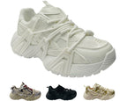 Chunky Sole Mesh Lace Up Sports Trainers