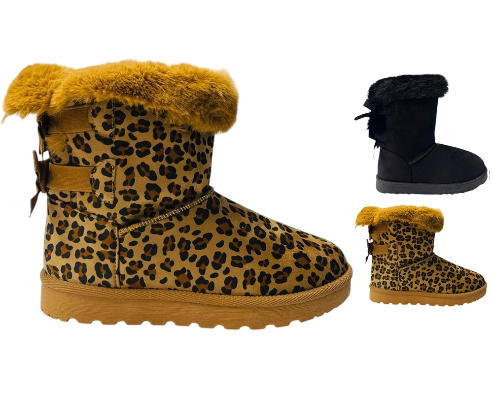 Pull On Faux Fur Lined Ankle Boots Main image