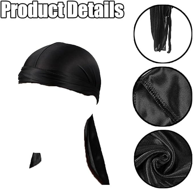 1 Pcs Silky Cap, Velvet Durag for Men and Women - Perfect for 360 Waves, Dreadlocks and, Premium Velvet for Headwrap, Ultra-Soft, Accessory(Black) Secondary image