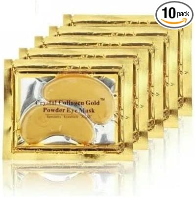 10 Pair Crystal Collagen 24k Gold Under Eye Gel Pad Face Mask Anti Aging Wrinkle Gel Under Eye Patches, Vegan Cruelty-Free Self Care - British D'sire Main image