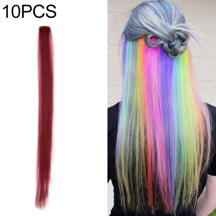 10 PCS Chemical Fiber Wig One - Step Gradient Color Single Card Wig, Stretched Length:24inches(24) - British D'sire