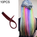 10 PCS Chemical Fiber Wig One - Step Gradient Color Single Card Wig, Stretched Length:24inches(25) - British D'sire