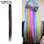 10 PCS Chemical Fiber Wig One - Step Gradient Color Single Card Wig, Stretched Length:24inches(28) - British D'sire