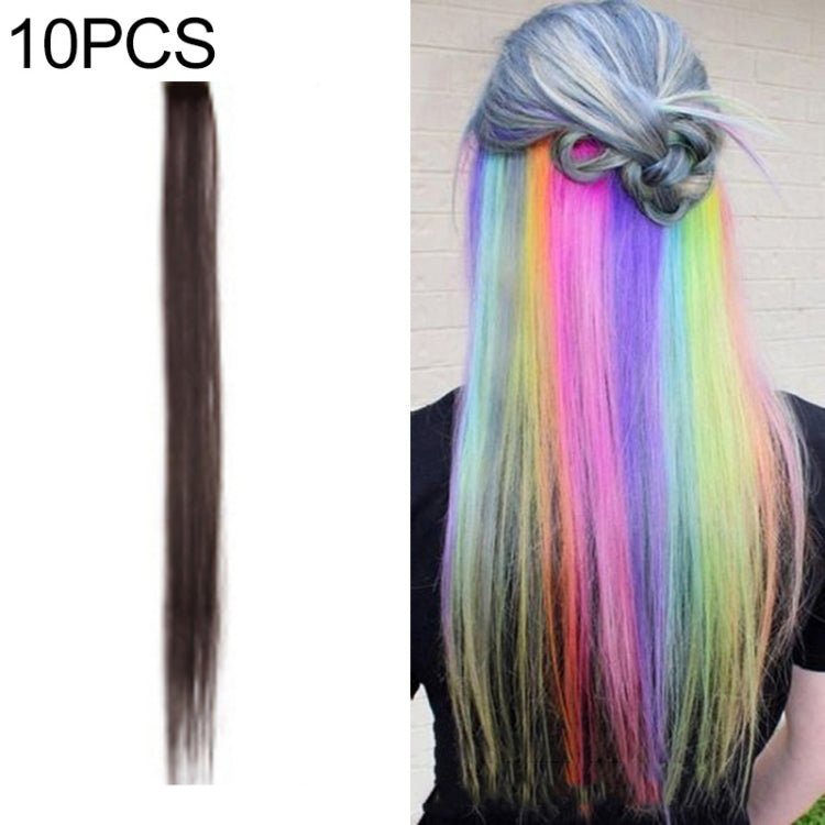 10 PCS Chemical Fiber Wig One - Step Gradient Color Single Card Wig, Stretched Length:24inches(28) - British D'sire