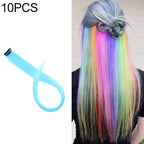 10 PCS Chemical Fiber Wig One - Step Gradient Color Single Card Wig, Stretched Length:24inches(46) - British D'sire