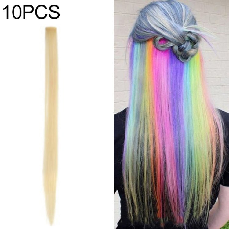10 PCS Chemical Fiber Wig One - Step Gradient Color Single Card Wig, Stretched Length:24inches(51) - British D'sire
