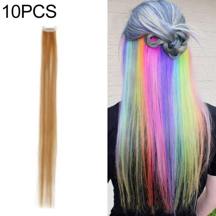 10 PCS Chemical Fiber Wig One - Step Gradient Color Single Card Wig, Stretched Length:24inches(53) - British D'sire Main image