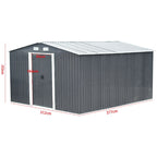 10 x 12 ft Garden Storage Shed Double Door with Foundation Base, Charcoal Black - Garden Shed - British D'sire