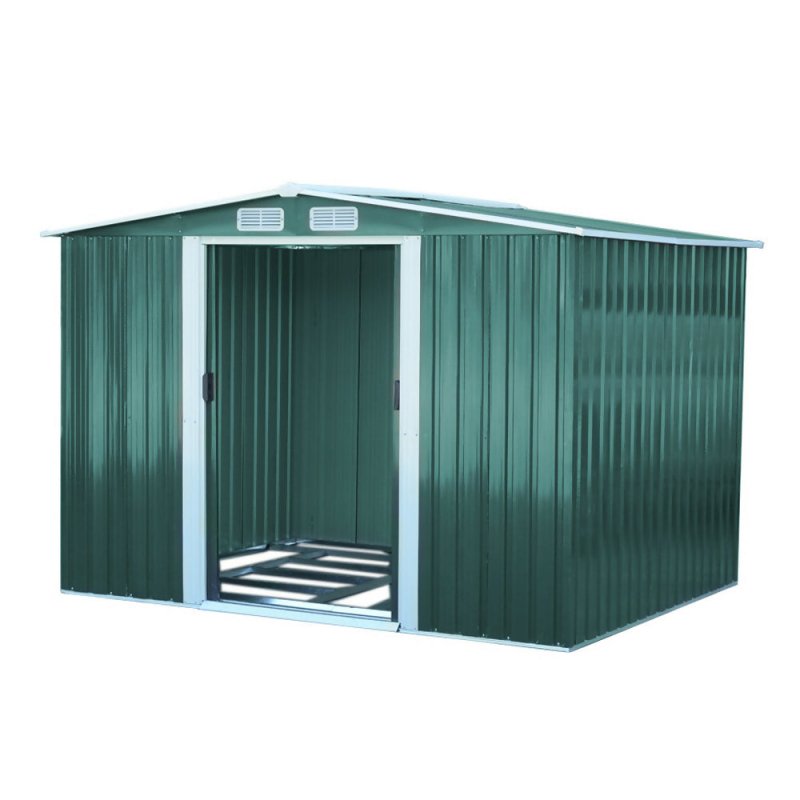 10 x 8 ft Garden Shed Apex Roof Double Door with Base Foundation - Garden Shed - British D'sire