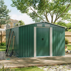 10 x 8 ft Garden Shed Apex Roof Double Door with Base Foundation - Garden Shed - British D'sire