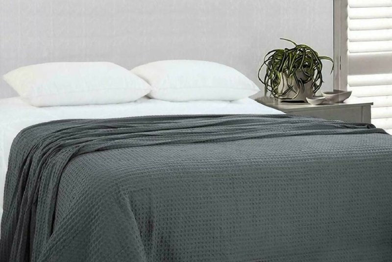 100% Cotton Luxury Waffle Weave Bed Throws and Bedspreads Sofa Cover, Large Travel Bedspread - Bed Spreads - British D'sire