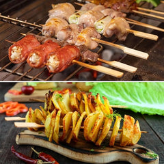 100 Pcs BBQ Kebab Sticks,Wooden Paddle Pick Bamboo Skewers,12cm Flat Burger Paddle Sticks Wooden,Mini Wooden Stirrers Stick,Charcuterie Accessories for Barbeque,Cocktails,Fruit,Kebab,Party - British D'sire