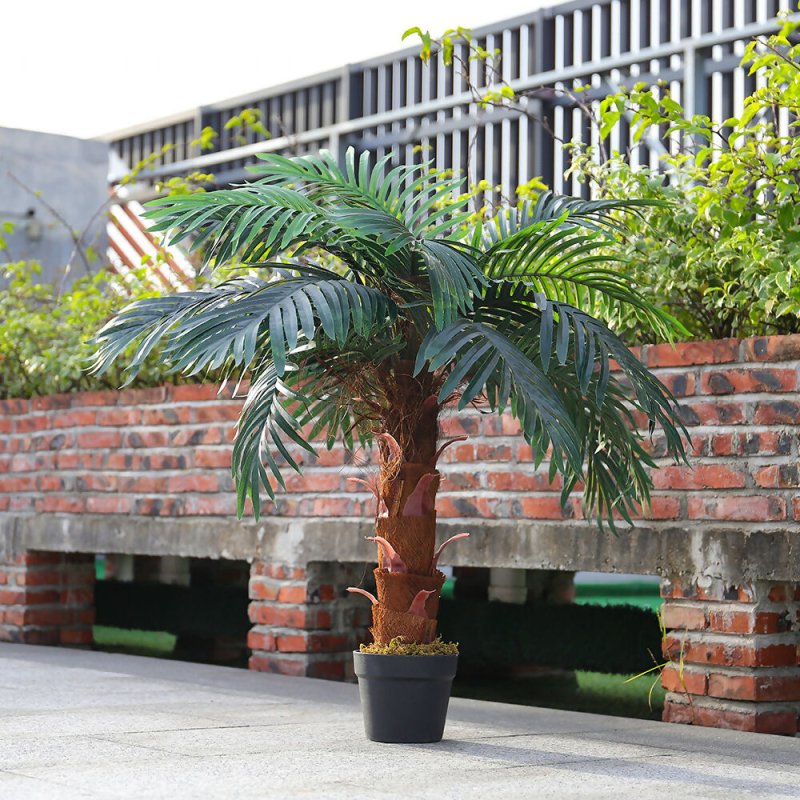 100cm Large Faux Palm Tree Fake Artificial Green Plants Realistic Tree Garden - Artificial Plant - British D'sire