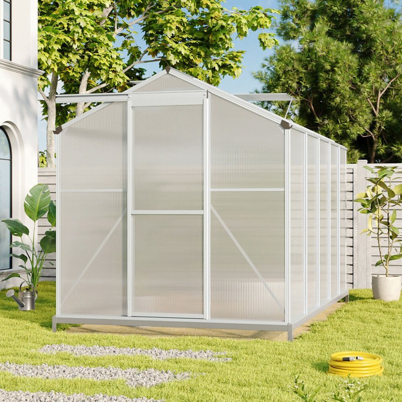 10ft × 6ft Polycarbonate Aluminium Greenhouse with Foundation Secondary image
