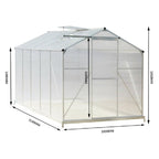 10ft × 6ft Polycarbonate Aluminium Greenhouse with Foundation - Greenhouse - British D'sire