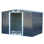 10ft x 8ft Metal Garden Shed Outdoor Storage Tool Shed, Charcoal Black - Garden Shed - British D'sire