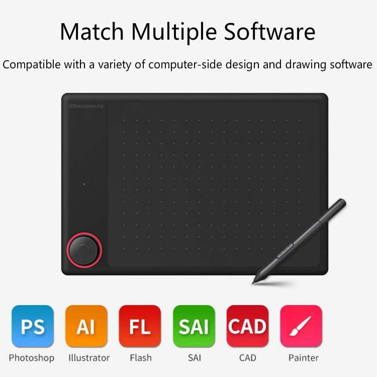 10Moons G30 Magic Circle Digital Tablet Can Be Connected To Mobile Phone Hand - Painted Board Painting Drawing Board with 8192 Passive Pen - British D'sire