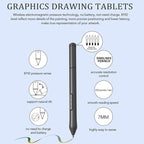 10Moons T503 Drawing Tablet Can Be Connected to mobile Phone Tablet with 8192 Passive Pen(Pink) - British D'sire