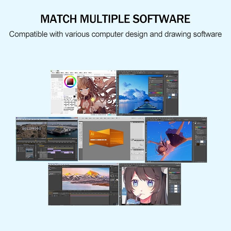 10Moons T503 Drawing Tablet Can Be Connected to mobile Phone Tablet with 8192 Passive Pen(White) - British D'sire