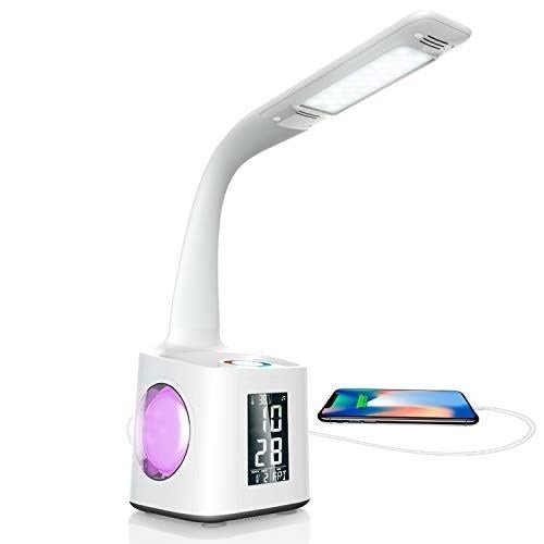 10W Touch Control 3-speed Adjustment Light DimmableEye Protection Table Lamp Coloured Night Light with Pen Holder & Alarm Clock Secondary image