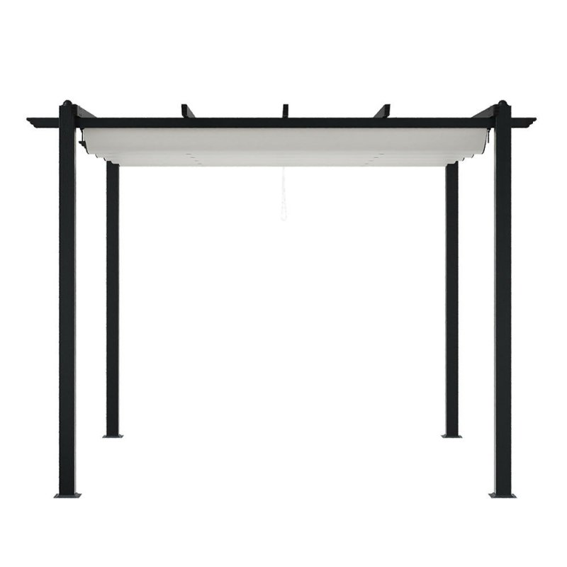 10x10ft Aluminium Pergola with Retractable Roof - Pergola - British D'sire