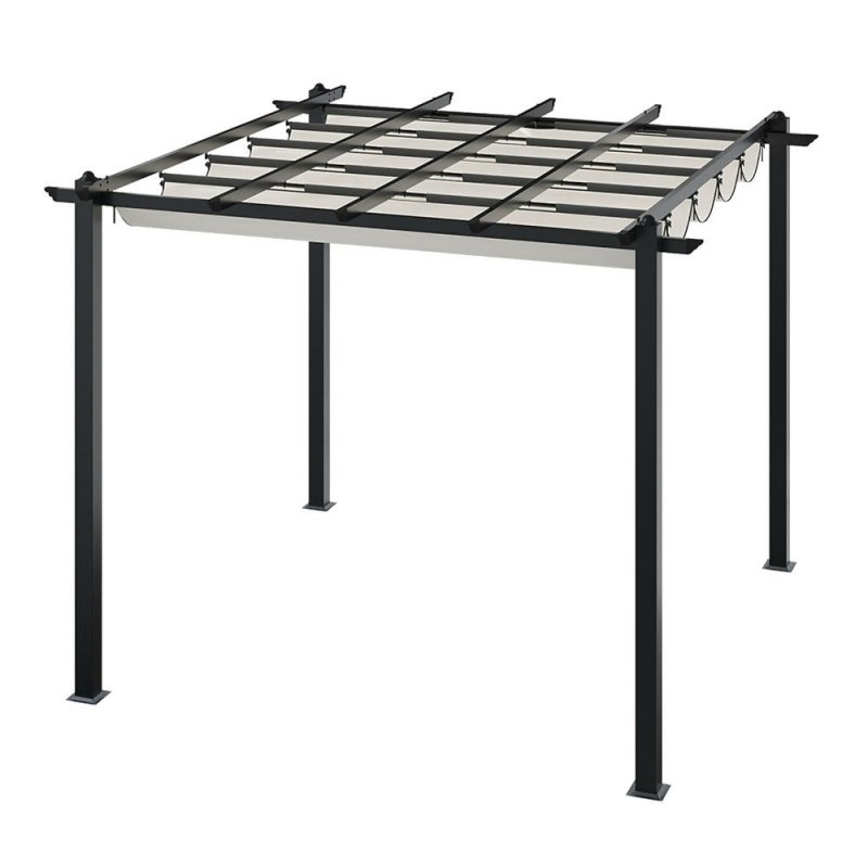 10x10ft Aluminium Pergola with Retractable Roof - Pergola - British D'sire Main image