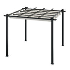 10x10ft Aluminium Pergola with Retractable Roof - Pergola - British D'sire