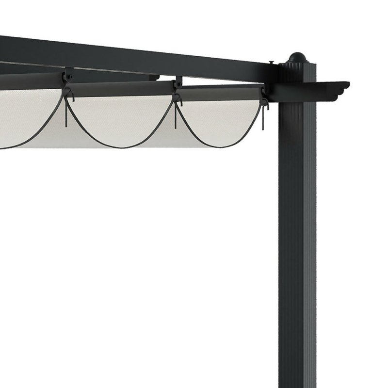 10x10ft Aluminium Pergola with Retractable Roof - Pergola - British D'sire