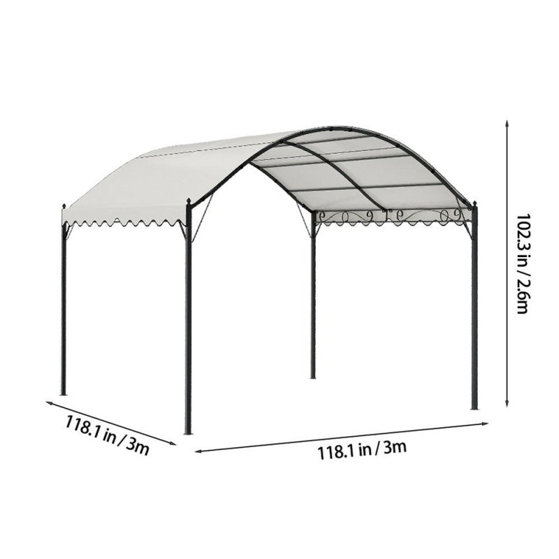 10x10ft Outdoor Metal Arched Pergola with Canopy - Pergola - British D'sire