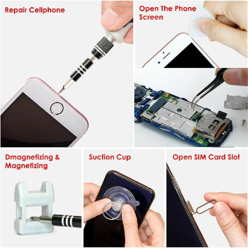 110 in 1 Magnetic Plum Screwdriver Mobile Phone Disassembly Repair Tool (Black) - Screwdriver - British D'sire