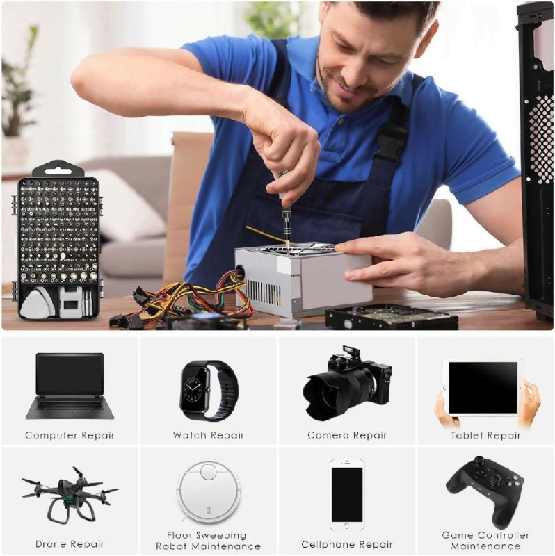 110 in 1 Magnetic Plum Screwdriver Mobile Phone Disassembly Repair Tool (Black) - Screwdriver - British D'sire