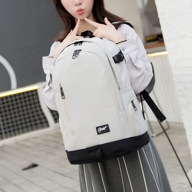 1107 Student Bag Leisure Backpack(Gray) - British D'sire Main image