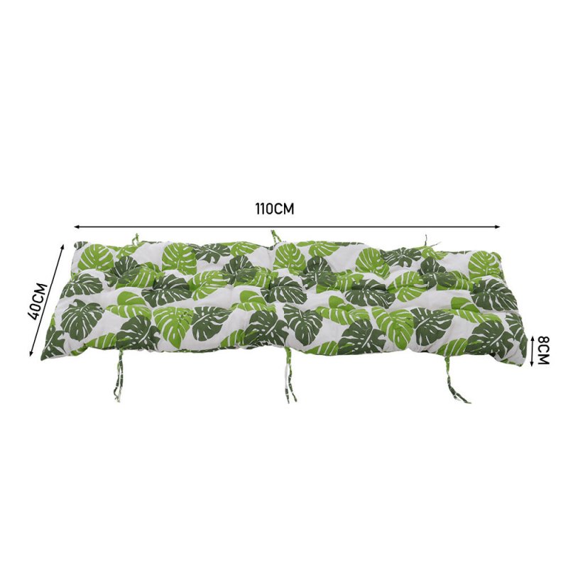 110cm L x 40cm W Banana Leaf Print Button Tufted Lounge Cushion Beach Chair Seat Cushion - Sun Lounger Cushion - British D'sire