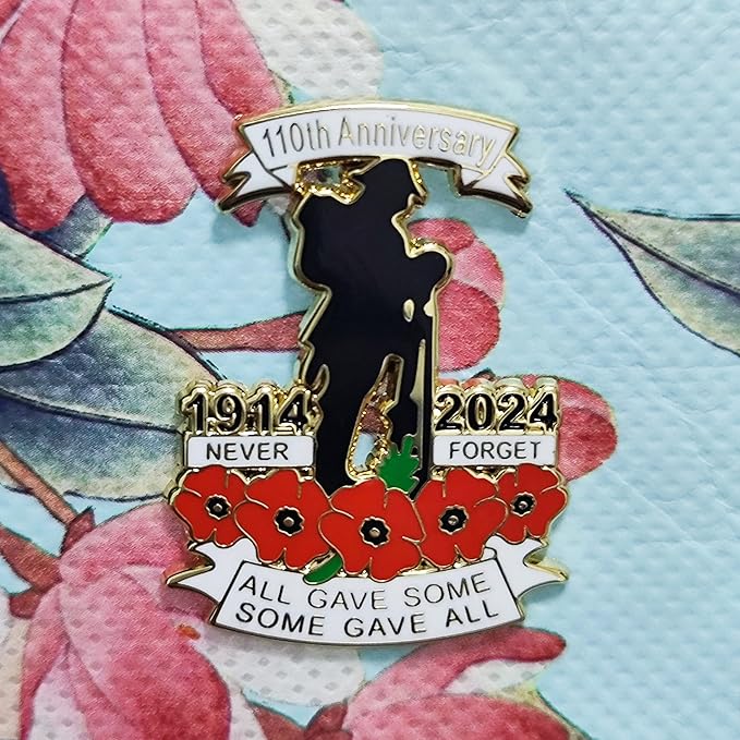 110th Anniversary Red Poppy Badges Pins Military Army Veteran Solider Never Forget Remembrance Day Brooch Secondary image