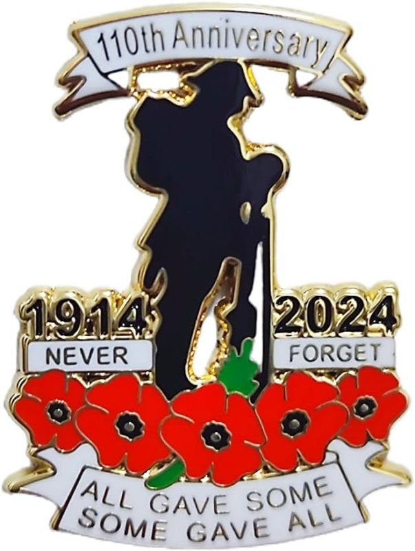 110th Anniversary Red Poppy Badges Pins Military Army Veteran Solider Never Forget Remembrance Day Brooch - Brooches & Pins - British D'sire Main image