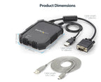Arezzo Laptop Crash Cart KVM Adapter with USB & VGA – Portable Console for Server Access, File Transfer & Video Capture – Supports Windows, macOS, Linux