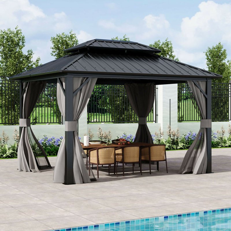 11x9ft Hardtop Patio Gazebo - Gazebo - British D'sire