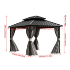 11x9ft Hardtop Patio Gazebo - Gazebo - British D'sire