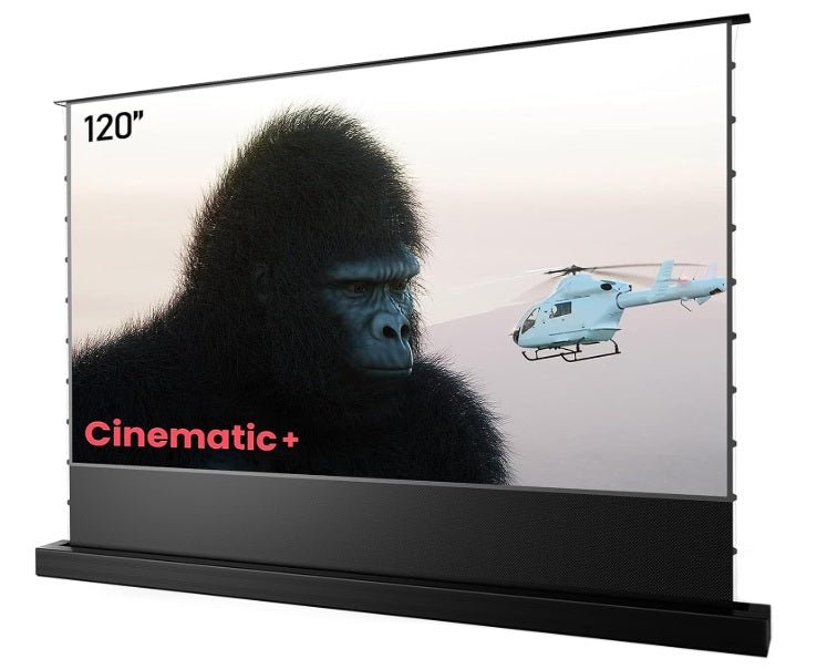 120" Motorized Floor Rising Projector Screen for Ultra Short Throw Projector,Tension Floor Stand Screen for Home Theater, 4K/8K Ultra HD, 95% Ambient Light Rejecting, Active 3D - ALR - F220C - Projector Screens - British D'sire