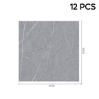 12Pcs Grey Marble Texture Floor Tiles Self Adhesive Vinyl Flooring - Vinyl Flooring - British D'sire