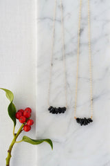 Xander Kostroma Gold Tone Black Obsidian Semi-Precious Stone Necklace – 42cm Adjustable Choker, Healing Crystal Jewelry for Protection & Clarity