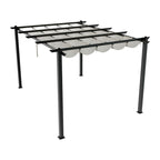 13x10ft Aluminium Pergola with Retractable Roof - Pergola - British D'sire