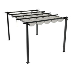 13x10ft Aluminium Pergola with Retractable Roof - Pergola - British D'sire