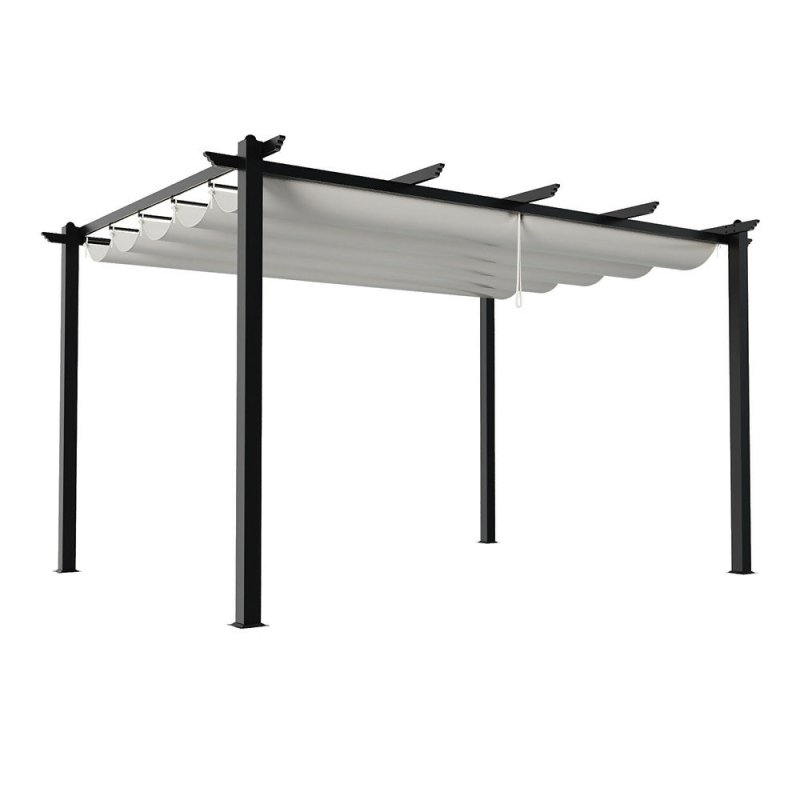 13x10ft Aluminium Pergola with Retractable Roof - Pergola - British D'sire Main image