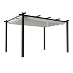 13x10ft Aluminium Pergola with Retractable Roof - Pergola - British D'sire