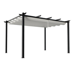 13x10ft Aluminium Pergola with Retractable Roof - Pergola - British D'sire