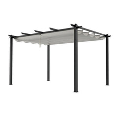 13x10ft Aluminium Pergola with Retractable Roof - Pergola - British D'sire