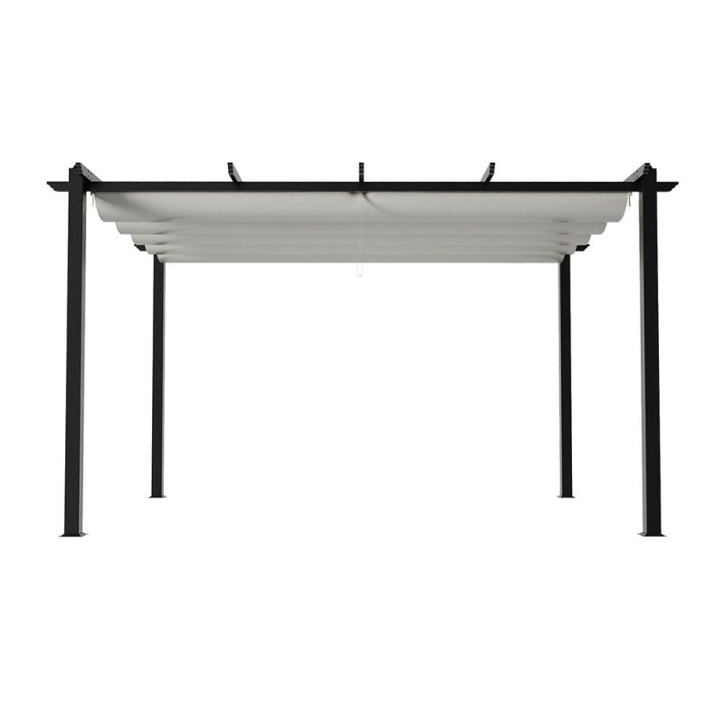 13x10ft Aluminium Pergola with Retractable Roof - Pergola - British D'sire